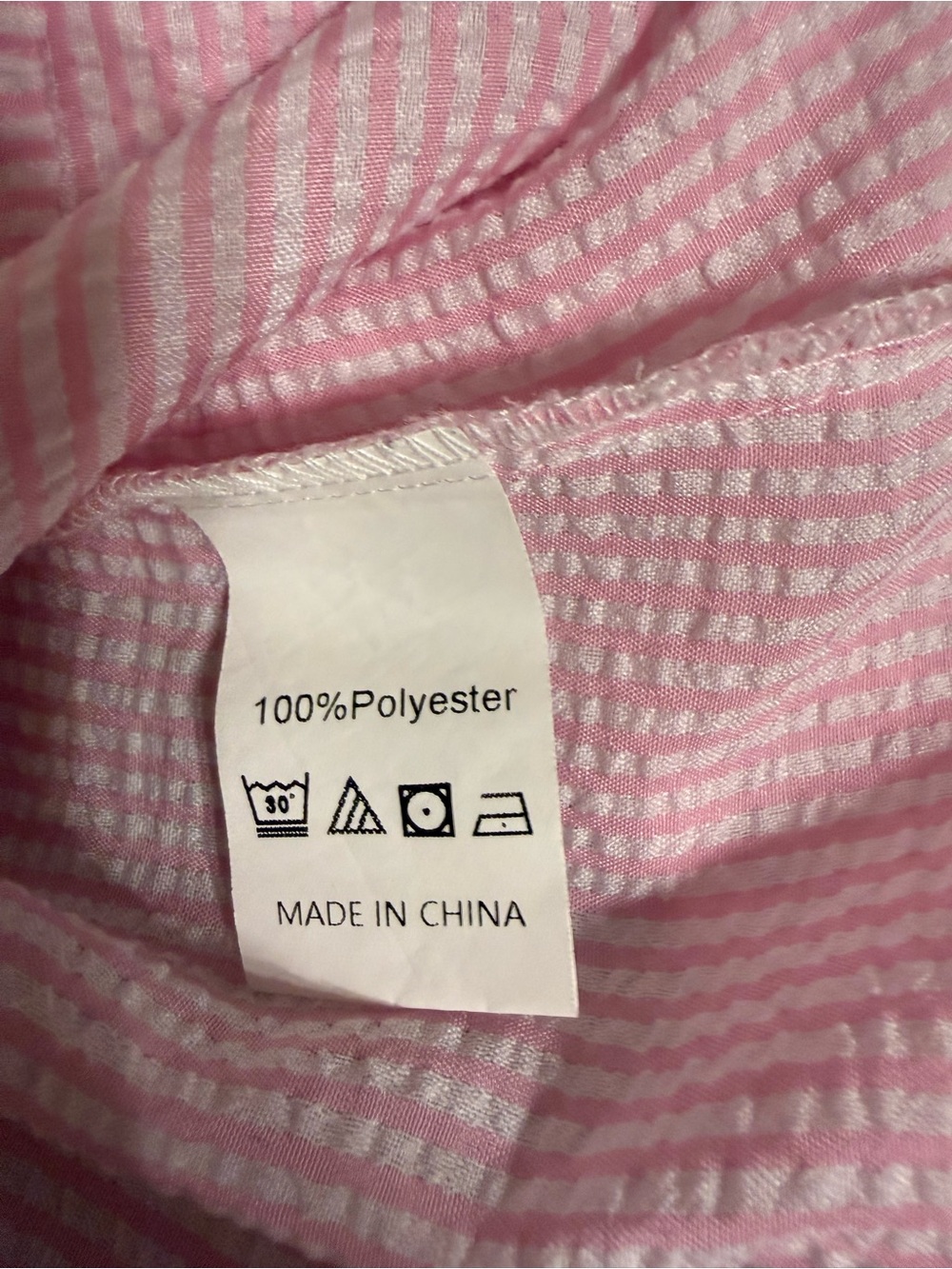 Women's Pink Seersucker Ruffle-Trim Button Up Top - Picture 5 of 5